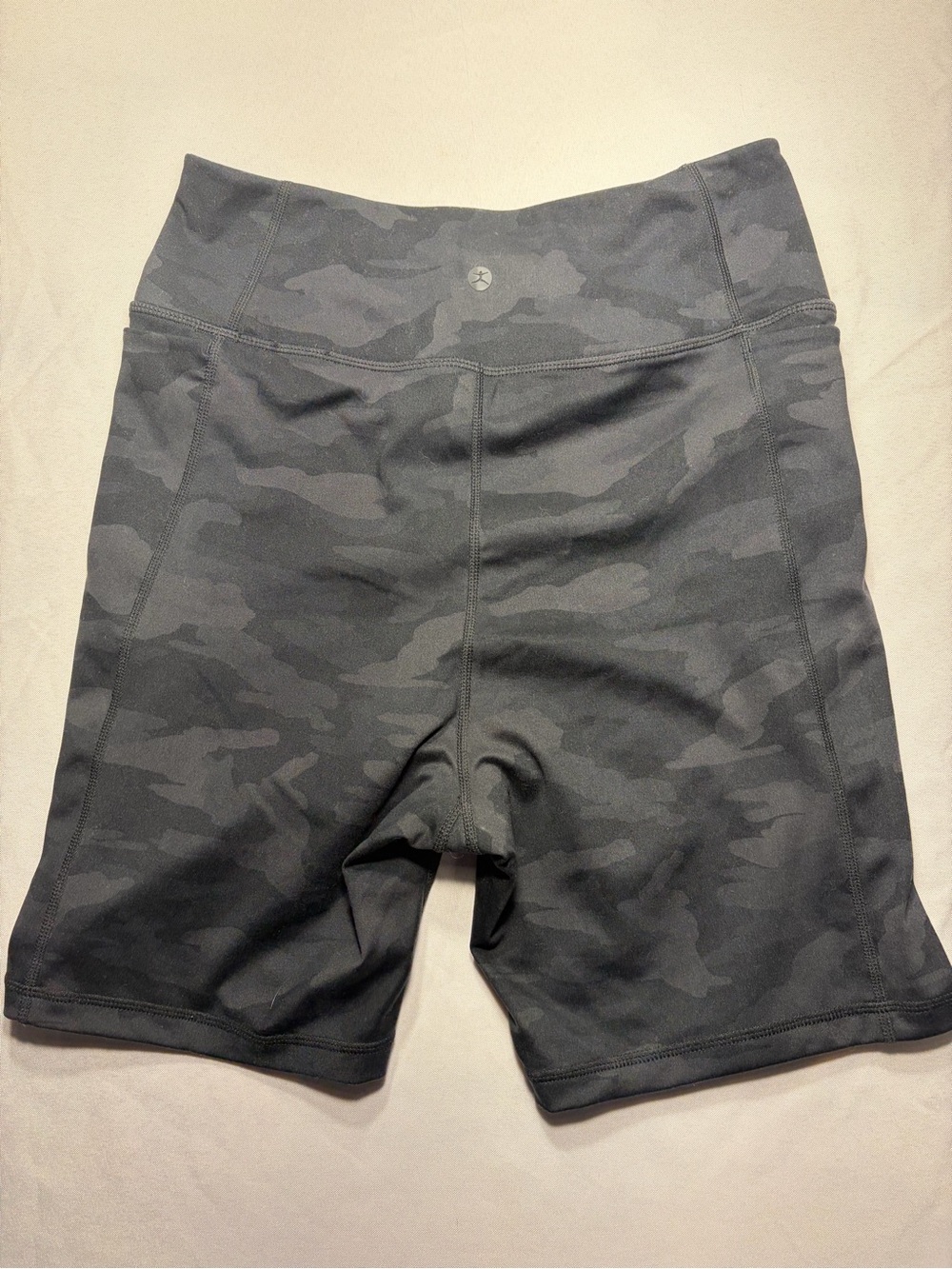 Danskin Charcoal Camo High-Waist Bike Shorts - Picture 4 of 5